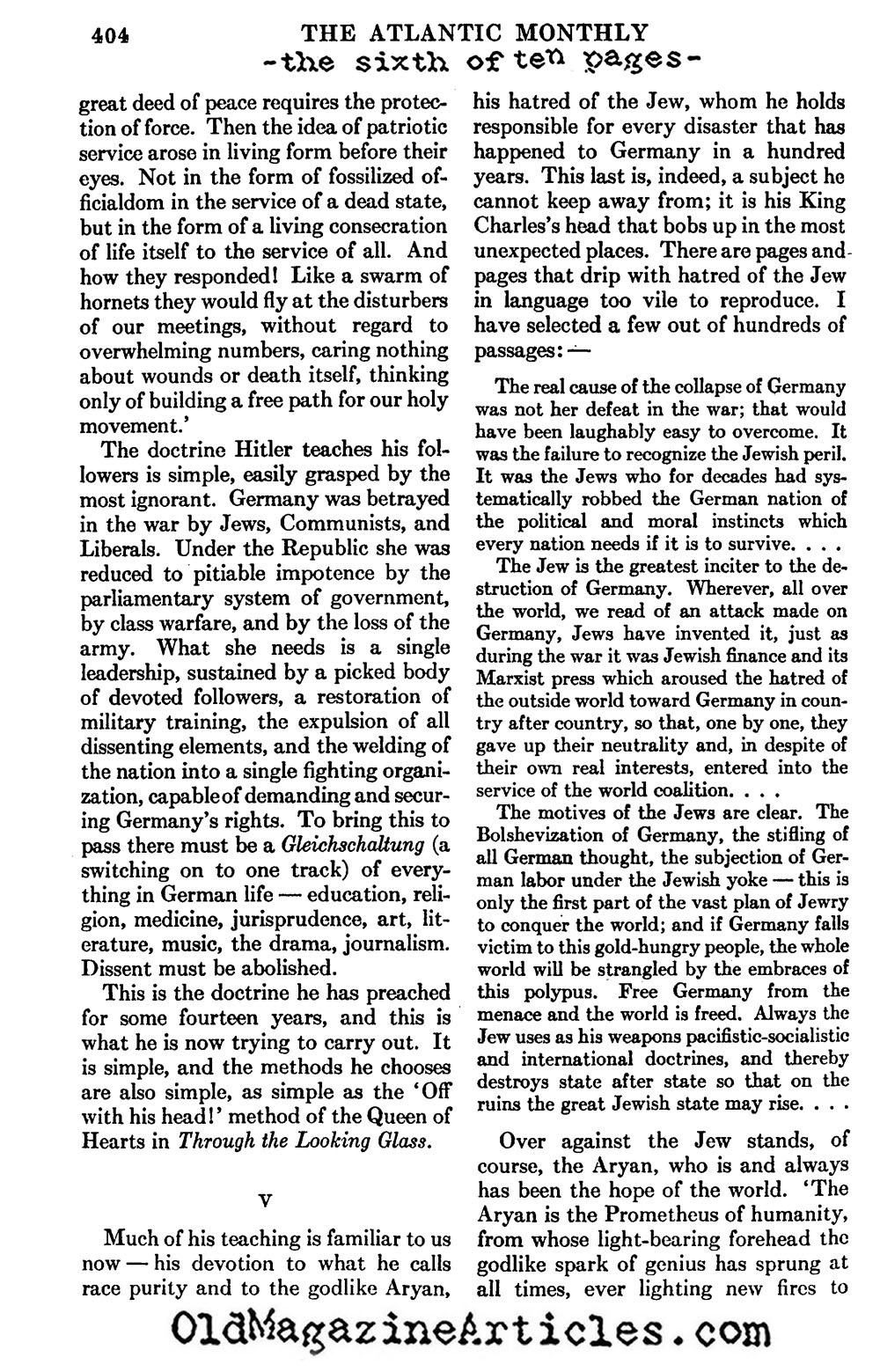 The Review of Mein Kampf (Atlantic Monthly, 1933)